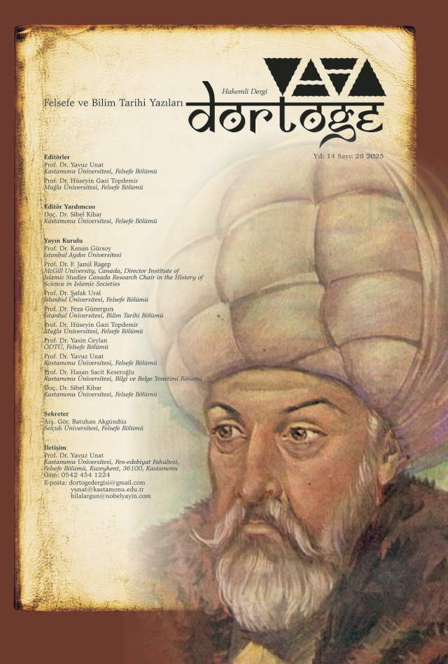 Dörtöğe Felsefe ve Bilim Tarihi Yazıları Hakemli Dergi Yıl: 14 Sayı:28 Dörtöğe Felsefe ve Bilim Tarihi Yazıları Hakemli Dergi Yıl: 14 Sayı:28